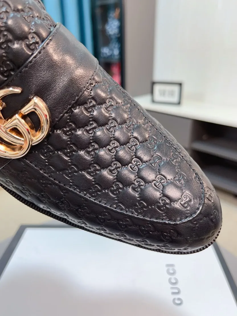 Men's Men's Shoes 💰458🌹🌹【GUCCI】The most popular classic Gucci leather shoes. Synchronized with the official website, the upper is made of Italian open-edge pig ostrich pattern➕cow leather lining, with unique brand and unique craftsmanship. Highlighting the hot style of the new year. Stop hesitating, stop wandering, get it now. Number: 38--44, 45 46 can be customized